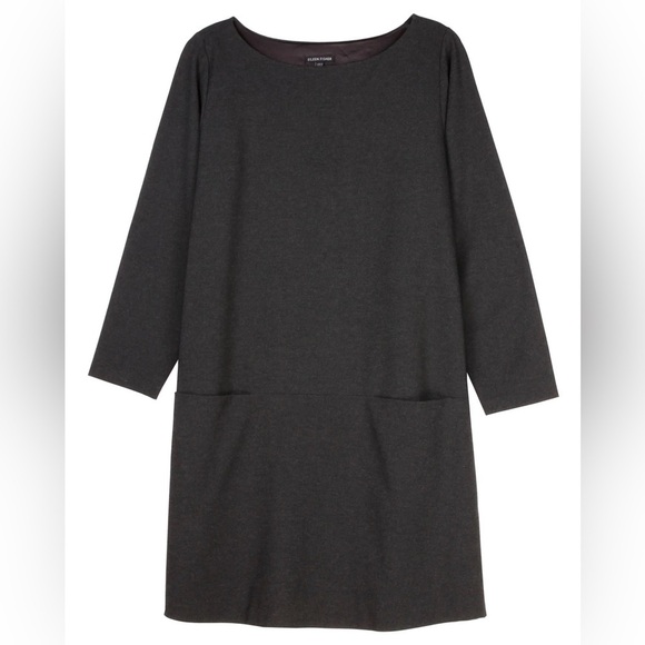 EUC - Eileen Fisher - Milano Viscose Knit Dress - size Medium - black - Picture 1 of 5